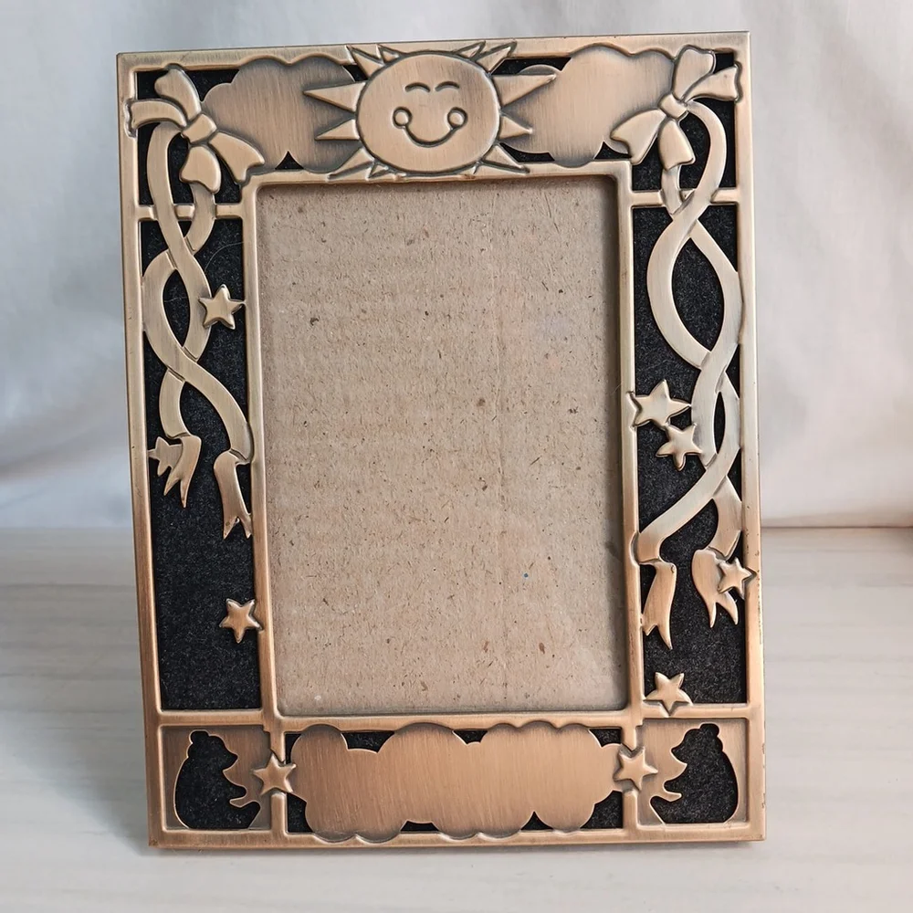 Sun Stars Metal Brushed Gold Picture Frame 5x7